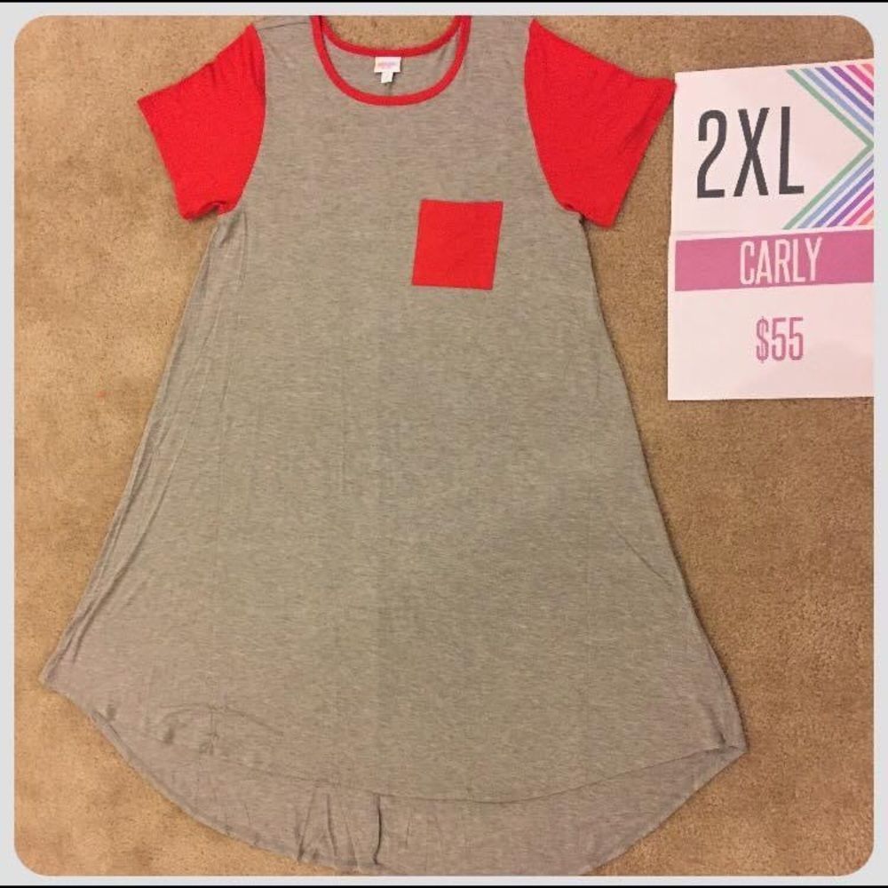 Lularoe Carly 2XL Red and gray